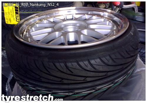 An example of tyre stretch: 185/35 R17 on 8.0J – NANKANG