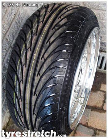 An example of tyre stretch: 185/45 R15 on 8.0J