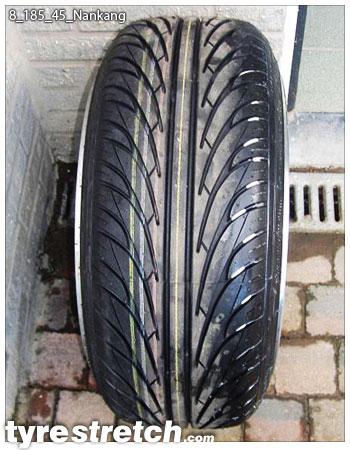 An example of tyre stretch: 185/45 R15 on 8.0J