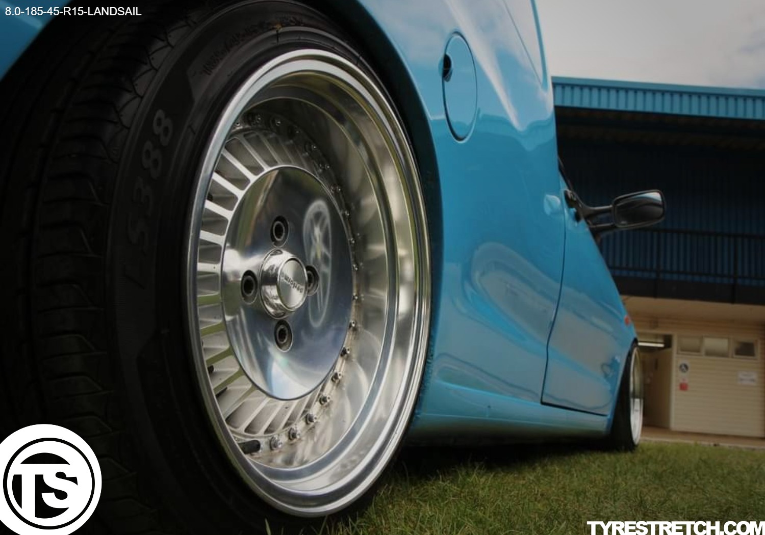 An example of tyre stretch: 185/45 R15 on 8.0J – LANDSAIL