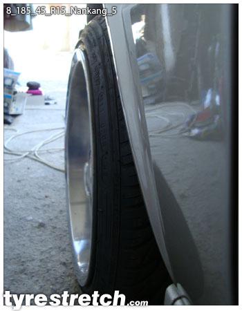 An example of tyre stretch: 185/45 R15 on 8.0J – NANKANG