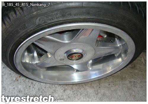 An example of tyre stretch: 185/45 R15 on 8.0J – NANKANG
