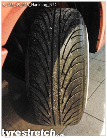 An example of tyre stretch: 185/45 R15 on 8.0J – NANKANG
