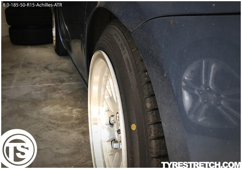An example of tyre stretch: 185/50 R15 on 8.0J – ACHILLES