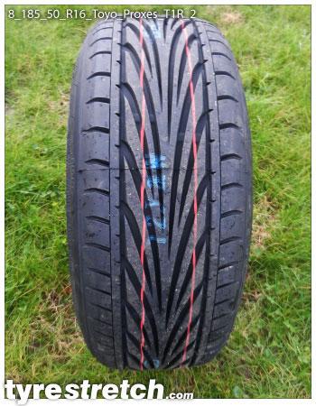 An example of tyre stretch: 185/50 R16 on 8.0J – TOYO