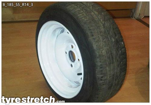 An example of tyre stretch: 185/55 R14 on 8.0J