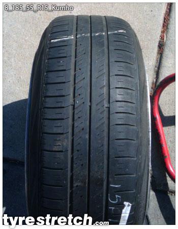 An example of tyre stretch: 185/55 R15 on 8.0J – KUMHO