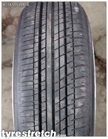 An example of tyre stretch: 185/55 R16 on 8.0J
