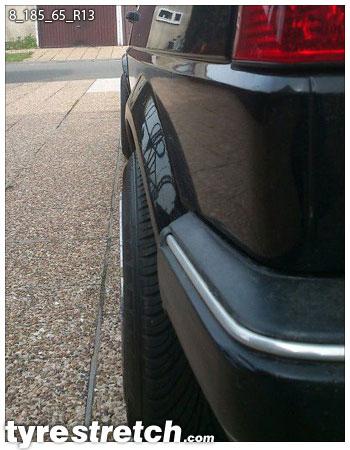 An example of tyre stretch: 185/65 R13 on 8.0J