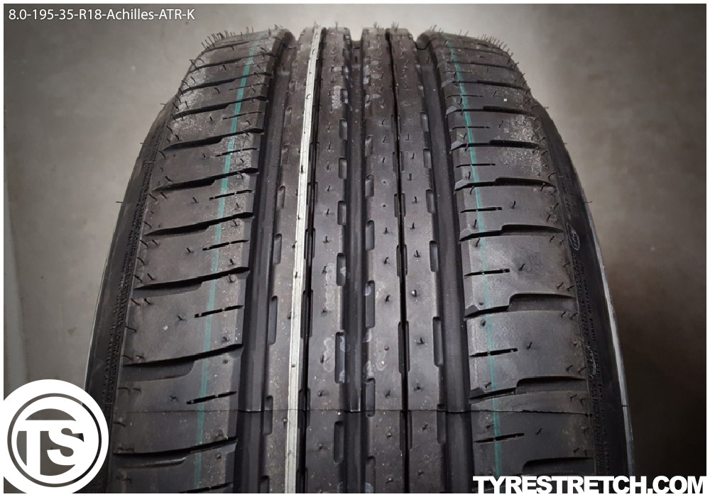 An example of tyre stretch: 195/35 R18 on 8.0J – ACHILLES
