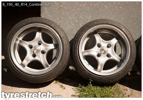 An example of tyre stretch: 195/40 R14 on 8.0J – CONTINENTAL