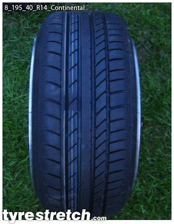An example of tyre stretch: 195/40 R14 on 8.0J – CONTINENTAL