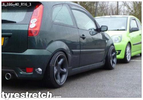 An example of tyre stretch: 195/40 R16 on 8.0J