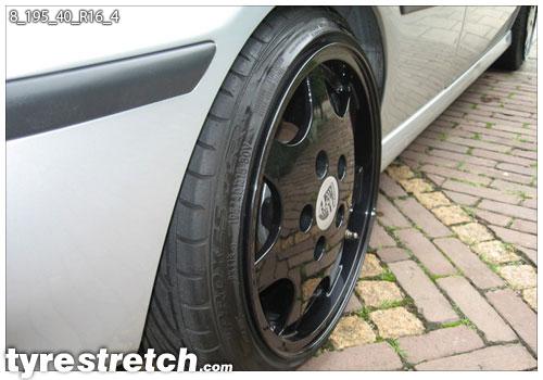 An example of tyre stretch: 195/40 R16 on 8.0J