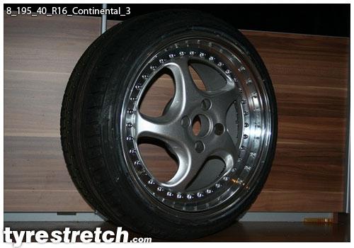 An example of tyre stretch: 195/40 R16 on 8.0J – CONTINENTAL