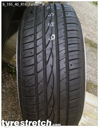 An example of tyre stretch: 195/40 R16 on 8.0J – FALKEN