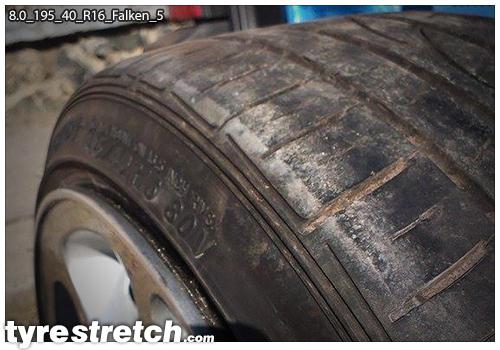 An example of tyre stretch: 195/40 R16 on 8.0J – FALKEN