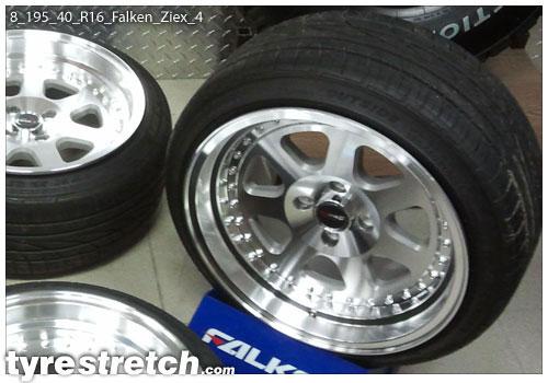 An example of tyre stretch: 195/40 R16 on 8.0J – FALKEN