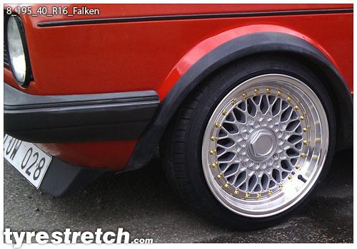An example of tyre stretch: 195/40 R16 on 8.0J – FALKEN