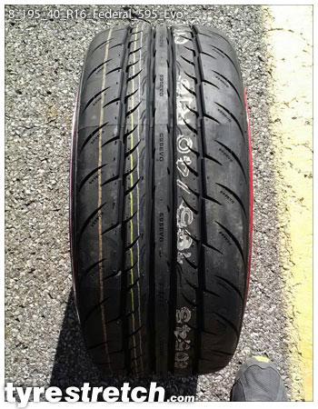 An example of tyre stretch: 195/40 R16 on 8.0J – FEDERAL