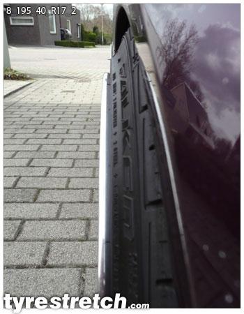 An example of tyre stretch: 195/40 R17 on 8.0J