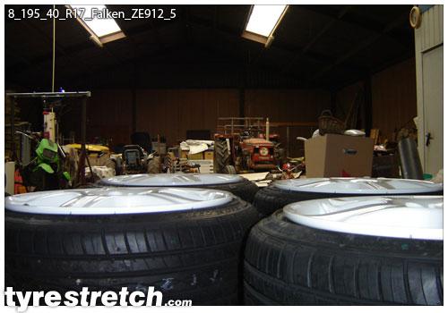 An example of tyre stretch: 195/40 R17 on 8.0J – FALKEN