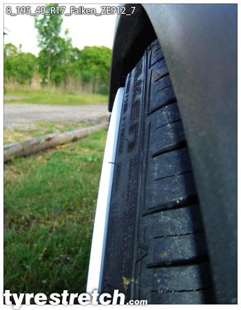 An example of tyre stretch: 195/40 R17 on 8.0J – FALKEN