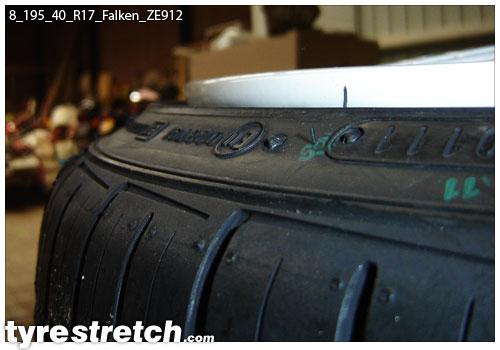 An example of tyre stretch: 195/40 R17 on 8.0J – FALKEN