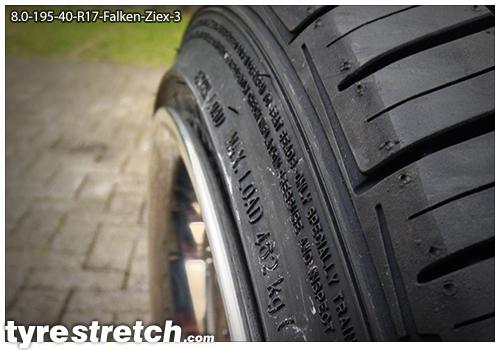 An example of tyre stretch: 195/40 R17 on 8.0J – FALKEN
