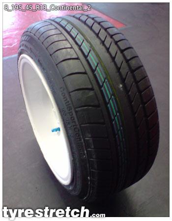 An example of tyre stretch: 195/45 R13 on 8.0J – CONTINENTAL