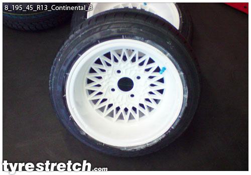 An example of tyre stretch: 195/45 R13 on 8.0J – CONTINENTAL