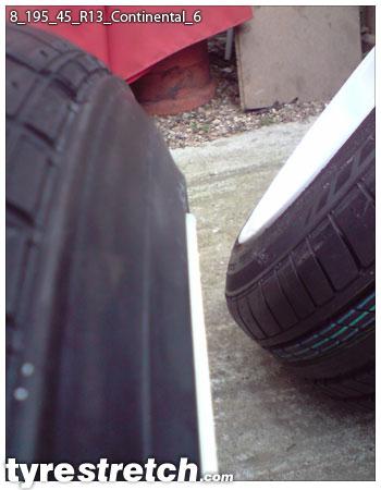 An example of tyre stretch: 195/45 R13 on 8.0J – CONTINENTAL