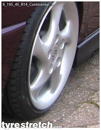 An example of tyre stretch: 195/45 R14 on 8.0J – CONTINENTAL