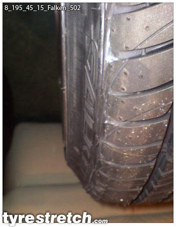 An example of tyre stretch: 195/45 R15 on 8.0J – FALKEN
