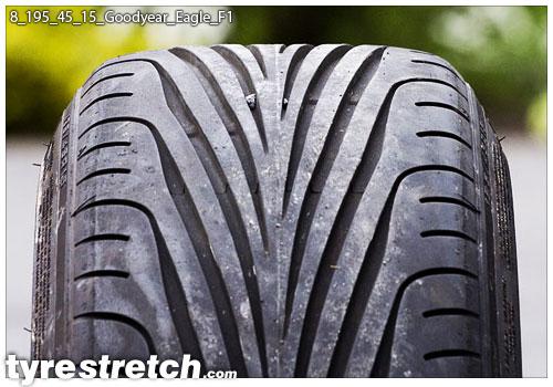 An example of tyre stretch: 195/45 R15 on 8.0J – GOODYEAR