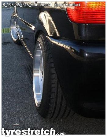 An example of tyre stretch: 195/45 R15 on 8.0J – CONTINENTAL