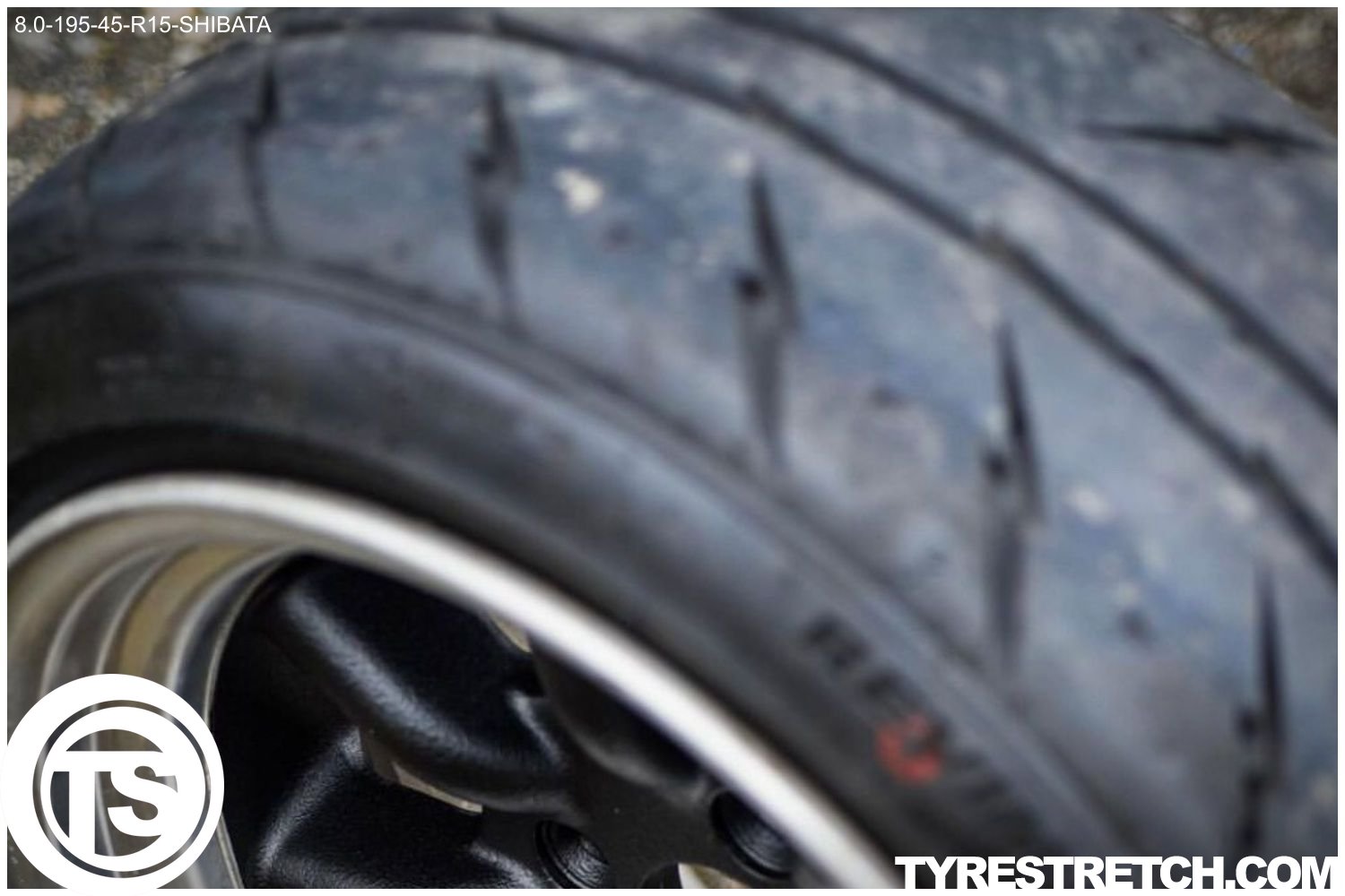 An example of tyre stretch: 195/45 R15 on 8.0J – SHIBATA