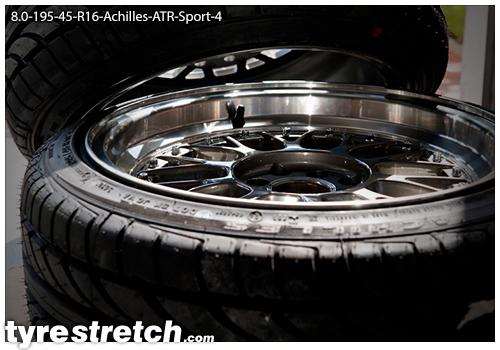 An example of tyre stretch: 195/45 R16 on 8.0J – ACHILLES