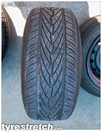 An example of tyre stretch: 195/50 R15 on 8.0J