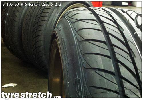 An example of tyre stretch: 195/50 R15 on 8.0J – FALKEN