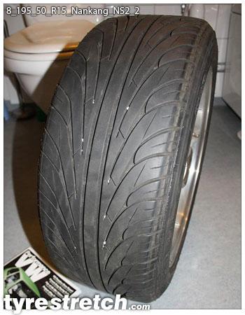 An example of tyre stretch: 195/50 R15 on 8.0J – NANKANG