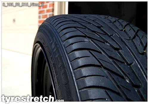 An example of tyre stretch: 195/50 R15 on 8.0J – NITTO