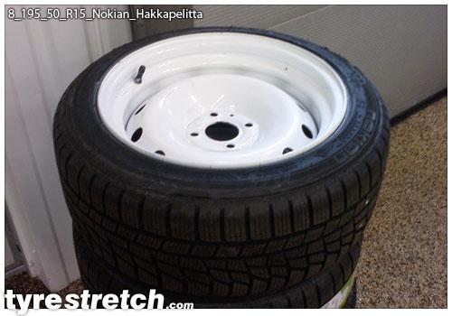 An example of tyre stretch: 195/50 R15 on 8.0J – NOKIAN
