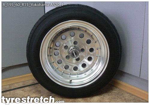 An example of tyre stretch: 195/60 R15 on 8.0J – YOKOHAMA