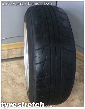 An example of tyre stretch: 195/60 R15 on 8.0J – YOKOHAMA