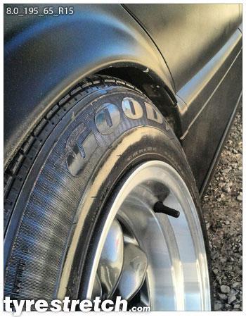 An example of tyre stretch: 195/65 R15 on 8.0J