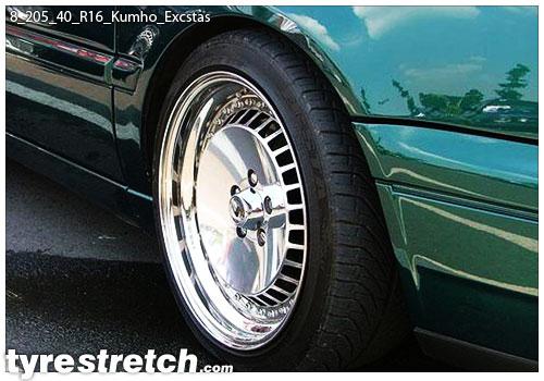 An example of tyre stretch: 205/40 R16 on 8.0J – KUMHO