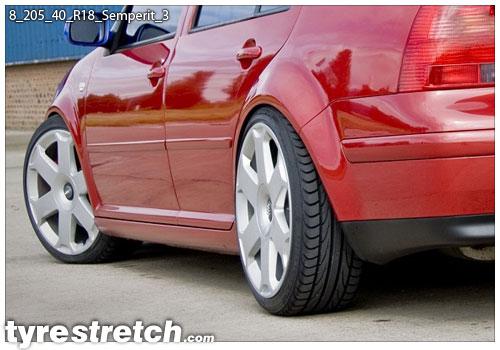 An example of tyre stretch: 205/40 R18 on 8.0J – SEMPERIT