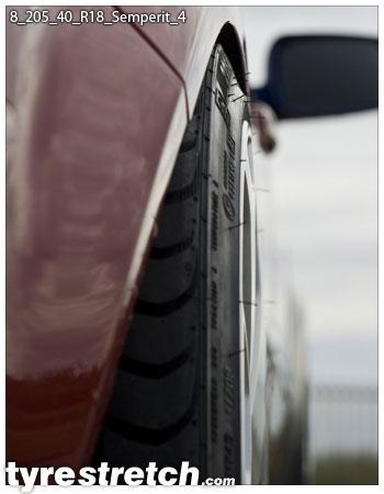 An example of tyre stretch: 205/40 R18 on 8.0J – SEMPERIT