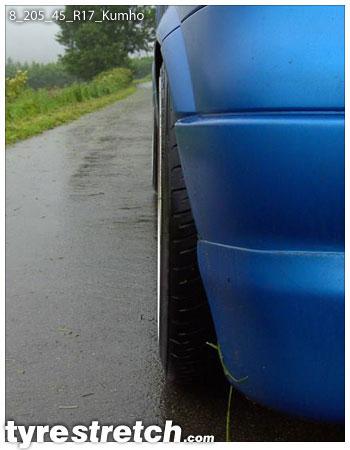 An example of tyre stretch: 205/45 R17 on 8.0J – KUMHO